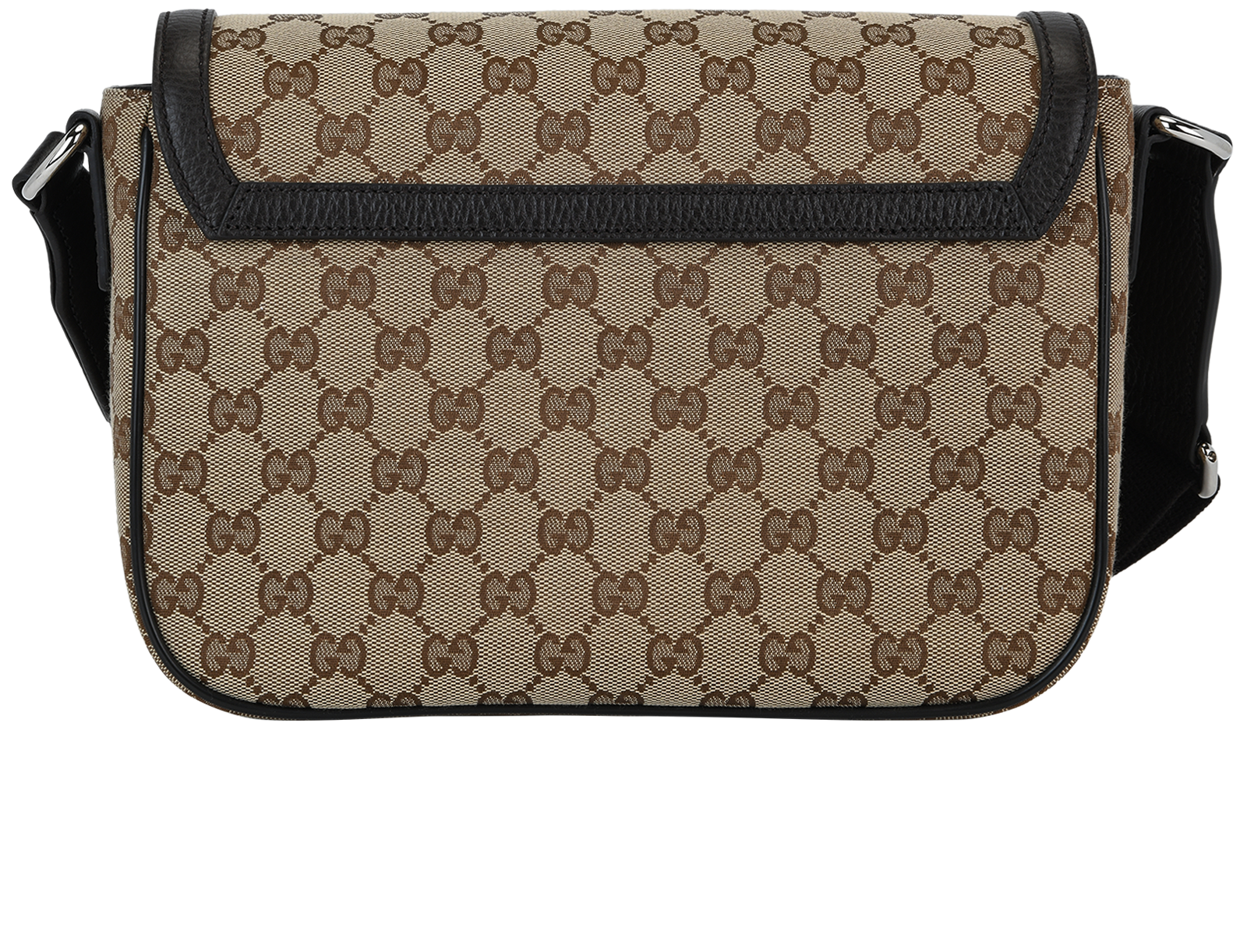 GG Messenger Flap Bag, &pound;710, Handbags, Brown, Canvas, Back view